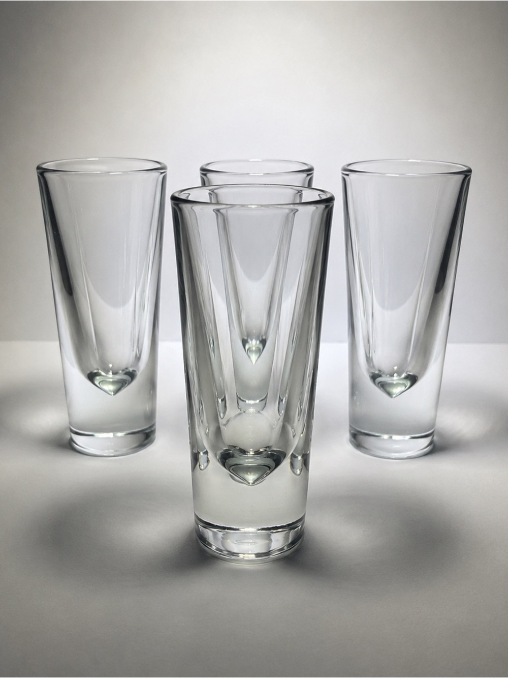 Vintage Carlo Moretti Murano Bullet Glasses Set of 4 Italian Highball Heavy 7”